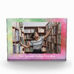 Custom Text & Photo Colour Explosion Block