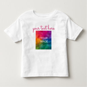 Custom Text Photo Double Sided Print Baby White Toddler T-Shirt