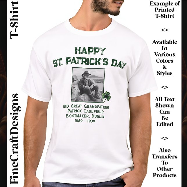 Custom Text Photo, Irish DNA St Patrick’s Day 05 T-Shirt (Creator Uploaded)