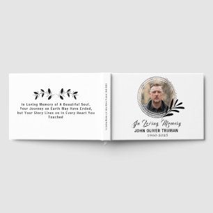 Custom Text Photo Memorial Funeral Guest Book