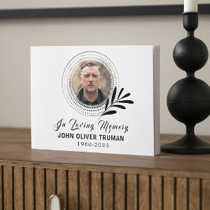 Custom Text Photo Memorial Funeral Leaves Guest Book