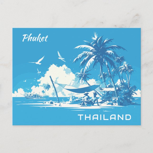 Custom Text Phuket Thailand Postcard (Front)