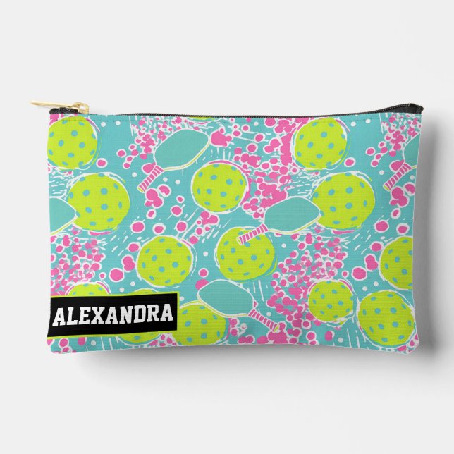 Custom text pickleball Dink Pop Accessory Pouch (Front)