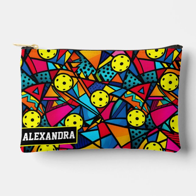 Custom text pickleball Dinkadelic Remix Accessory Pouch (Front)