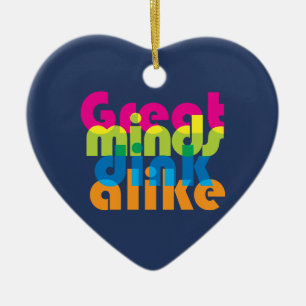 Custom text Pickleball Great minds dink alike Ceramic Ornament