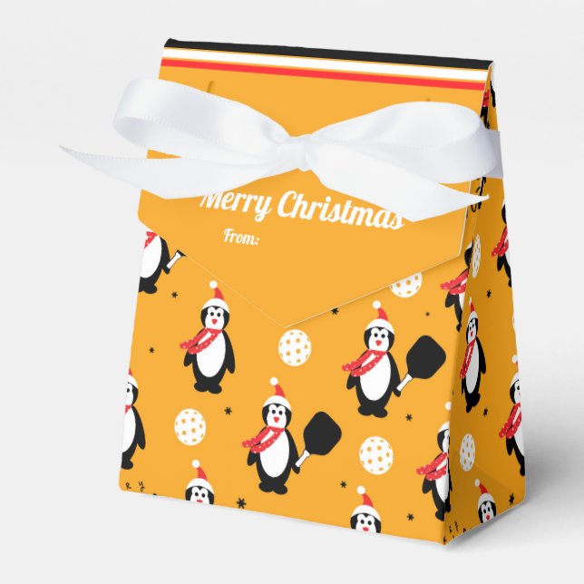 Custom text, 🐧 Pickleball Merry Christmas 🎁 Favour Box (Front Side)