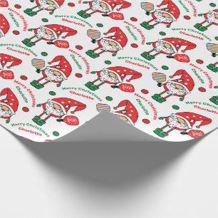 Custom  text Pickleball Merry Christmas   Wrapping Wrapping Paper