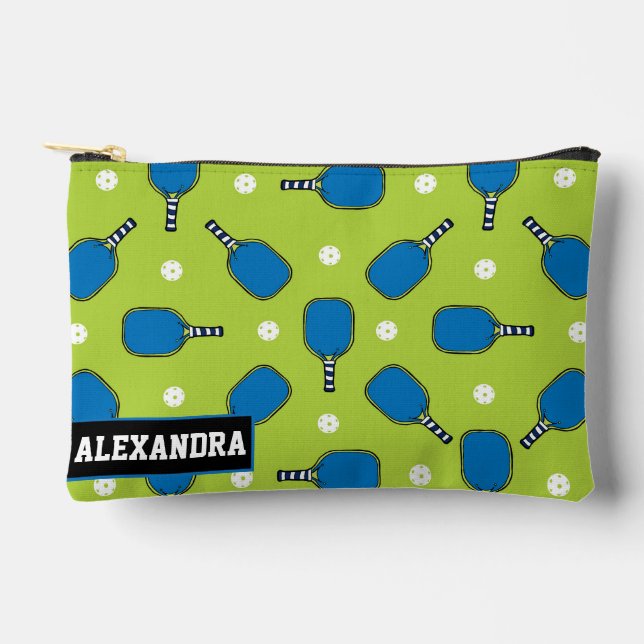 Custom text pickleball Paddle Pop Lime Accessory Pouch (Front)