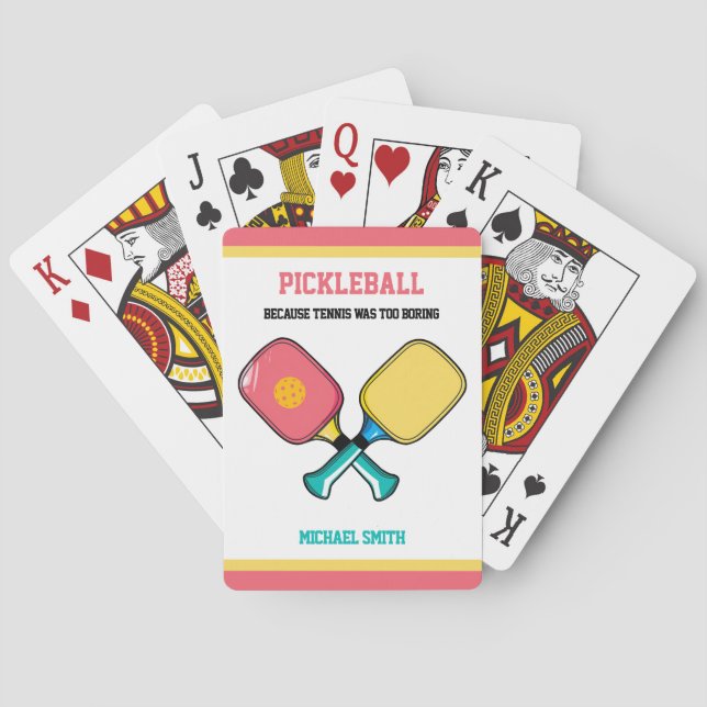 Custom text Pickleball paddles Playing Cards (Back)