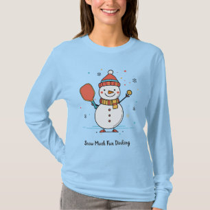 Custom text Pickleball Snowman Cheer T-Shirt
