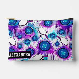 Custom text Pickleball Splatter Smash Accessory Pouch