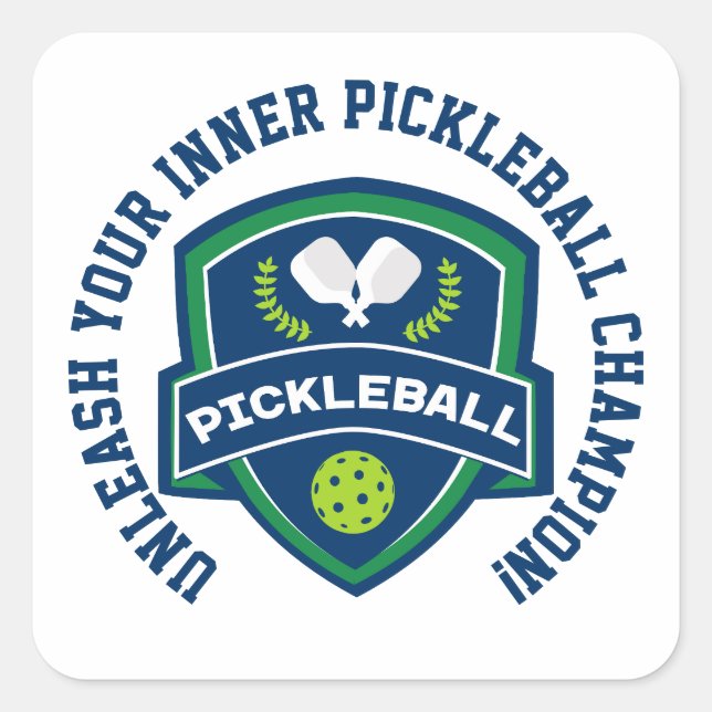 Custom text Pickleball  Square Sticker (Front)
