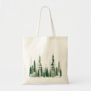 Custom Text Pine Forest Tote Bag