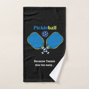 Custom text pink & blue Pickleball  Hand Towel