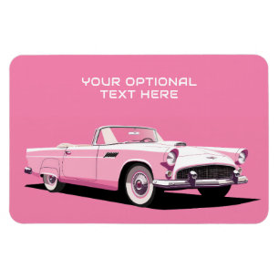 Custom Text Pink Classic Car Magnet