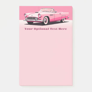 Custom Text Pink Classic Car Post-it Notes