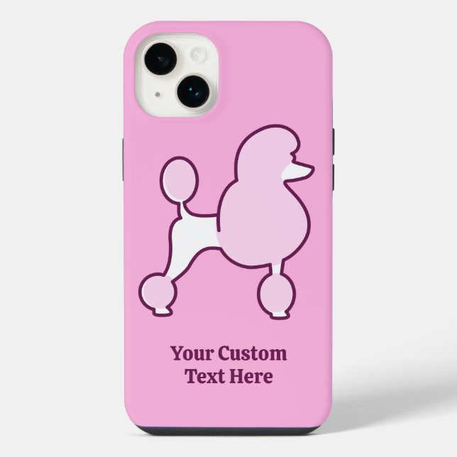 Custom Text Pink Poodle iPhone Case (Back)