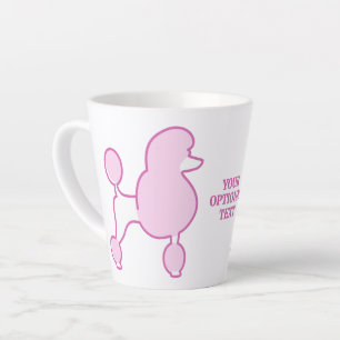 Custom Text Pink Poodle Latte Mug