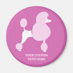 Custom Text Pink Poodle Magnet