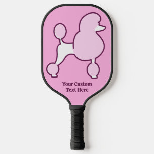 Custom Text Pink Poodle Pickleball Paddle
