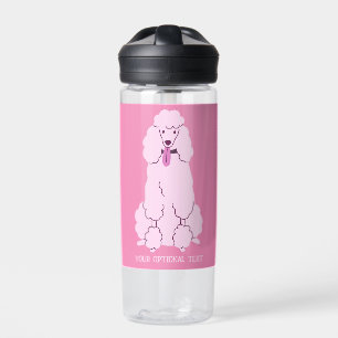 Custom Text Pink Poodle Water Bottle