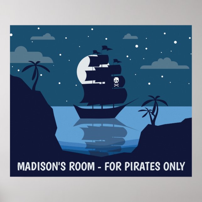 Custom text Pirate Ship poster (Front)