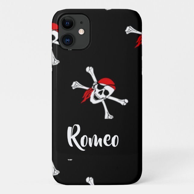 Custom text pirates pattern Case-Mate iPhone case (Back)