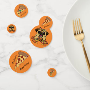 Custom text Pizza Party table confetti
