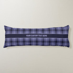 Custom Text Plaid / Tartan Pattern Body Cushion