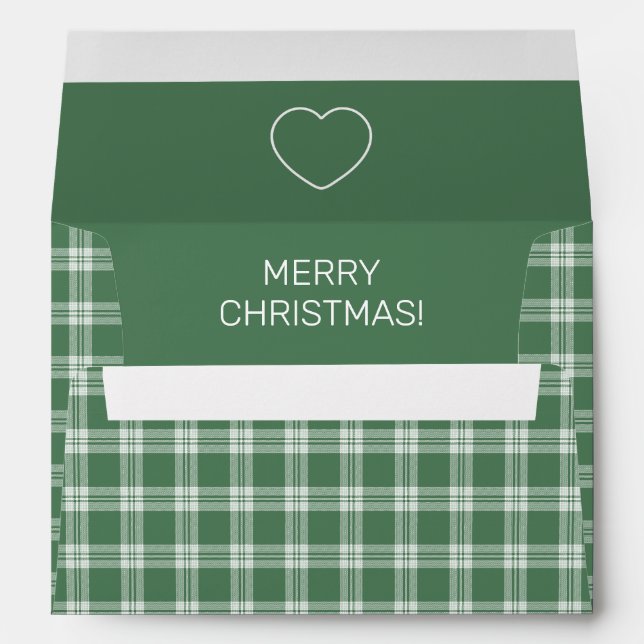 Custom Text Plaid / Tartan Pattern Envelope (Back (Bottom))