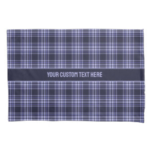 Custom Text Plaid / Tartan Pattern Pillowcase