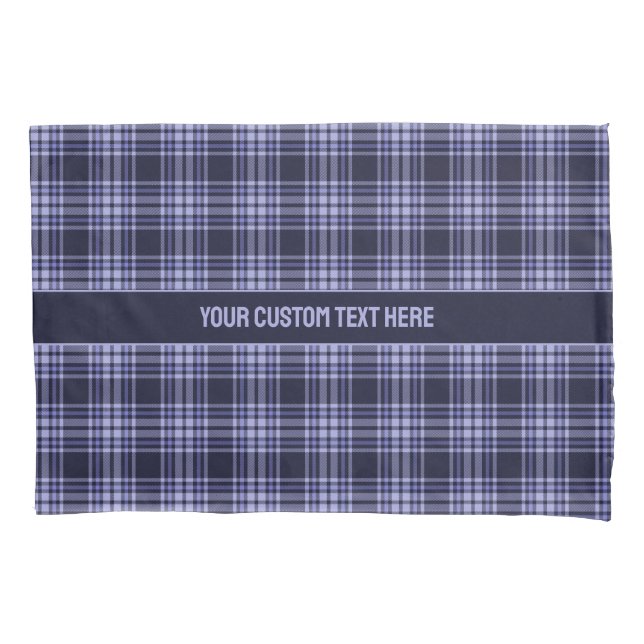Custom Text Plaid / Tartan Pattern Pillowcase (Front)