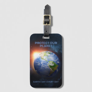 Custom Text Planet Earth Luggage Tag