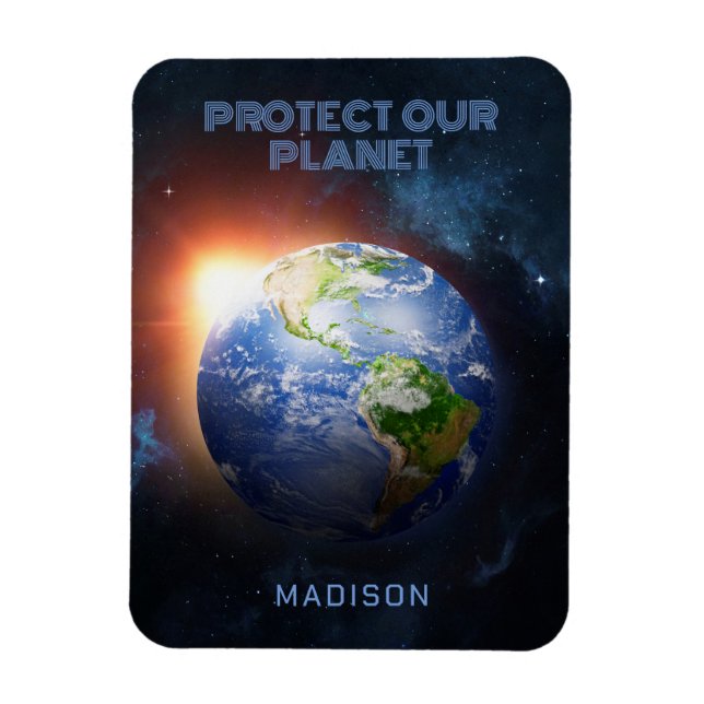 Custom Text Planet Earth Magnet (Vertical)