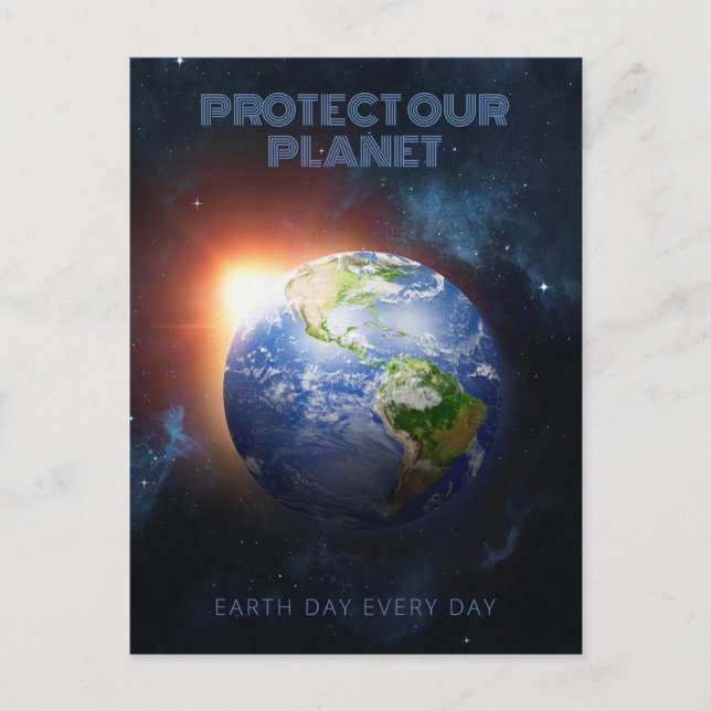 Custom Text Planet Earth Postcard (Front)
