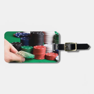 Custom text Poker Player luggage tag