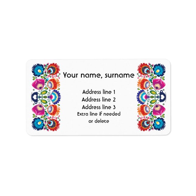 Custom text Polish folklore Wycinanki Label (Front)