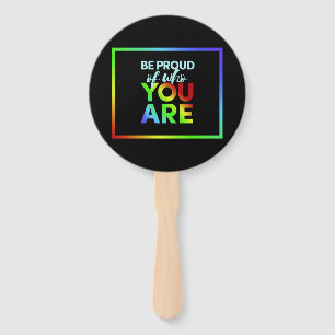 Custom text Pride hand fans
