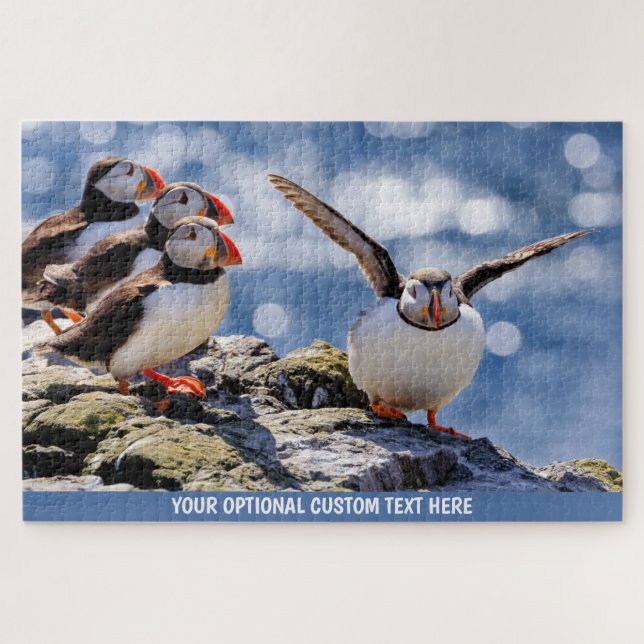 Custom text Puffin puzzle (Horizontal)