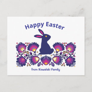 Custom Text Purple Easter Folklore Postcard