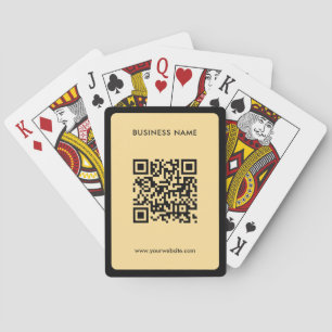 Custom Text QR Code Upload Business Logo Gold Playing Cards
