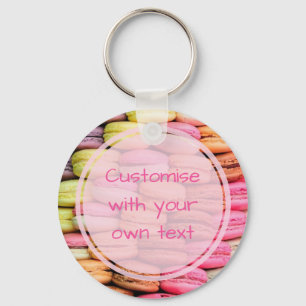 Custom Text Quirky Macaroons Key Ring