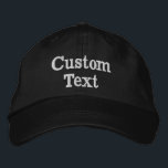 Custom Text Quote Gift for Dad Mum Funny Christmas Embroidered Hat<br><div class="desc">Custom Text baseball dad hat,  mum answer embroidered ball cap,  Christmas gift for mummy birthday,  custom embroidery funny sarcastic mum,  daddy to be mama game,  personalised matching quote joke present,  father's day mother's mother minimalist,  new parent couple anniversary meme,  Valentine's from daughter son bride,  bachelorette women men husband wife</div>