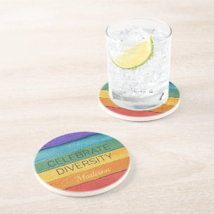 Custom Text Rainbow Coaster