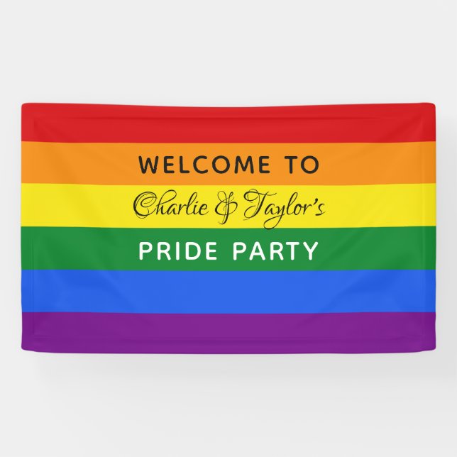 Custom text Rainbow Flag banner (Horizontal)