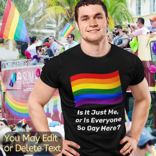 Custom Text Rainbow Flag Gay Pride Flag LGBT Funny T-Shirt