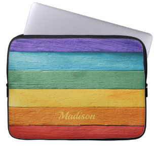 Custom Text Rainbow Laptop Sleeve