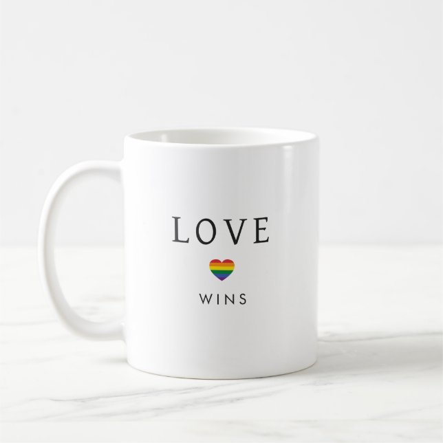 Custom Text Rainbow LOVE Coffee Mug (Left)