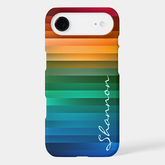 Custom Text Rainbow Stripe iPhone 6 case (Back)