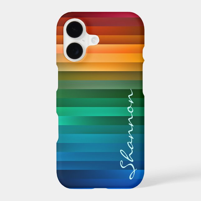 Custom Text Rainbow Stripe iPhone 7 case (Back)